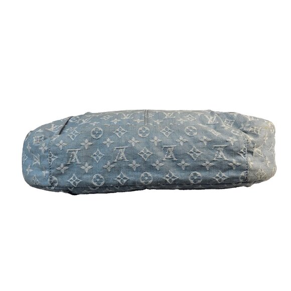 LOUIS VUITTON Daily GM Denim Leather Shoulder Bag Hobo Blue Clair Monogram LV - Picture 6 of 16